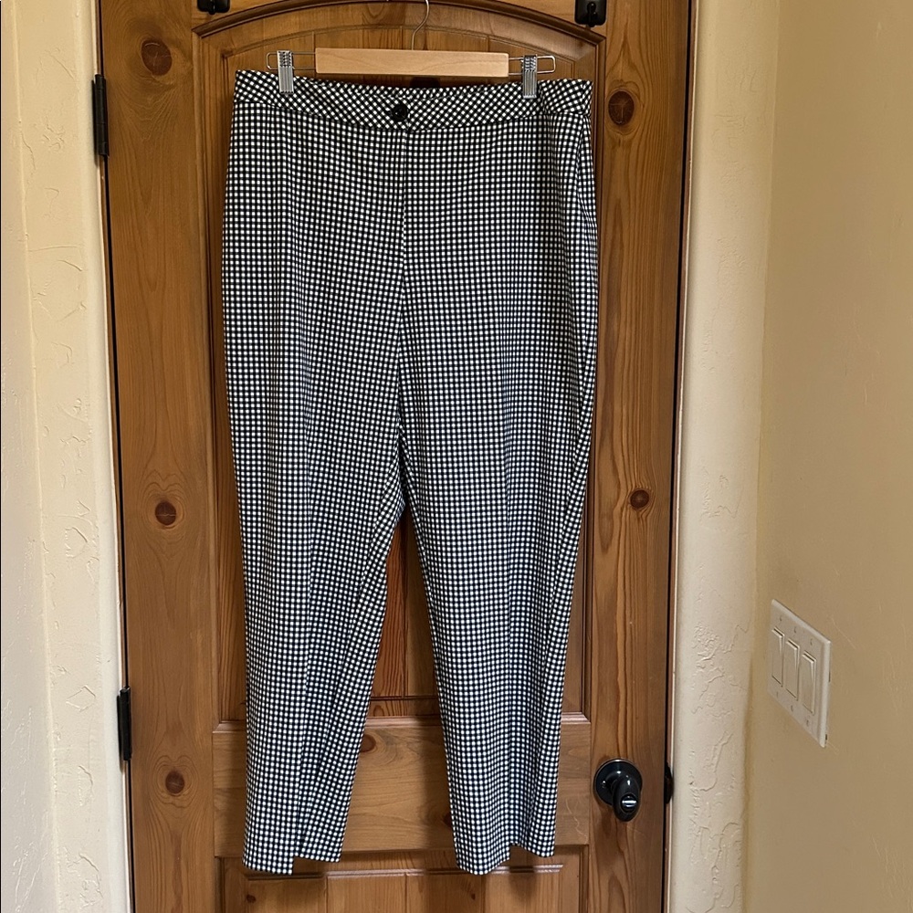 Susan Graver Black and White Checkered Pants - Picture 1 of 6